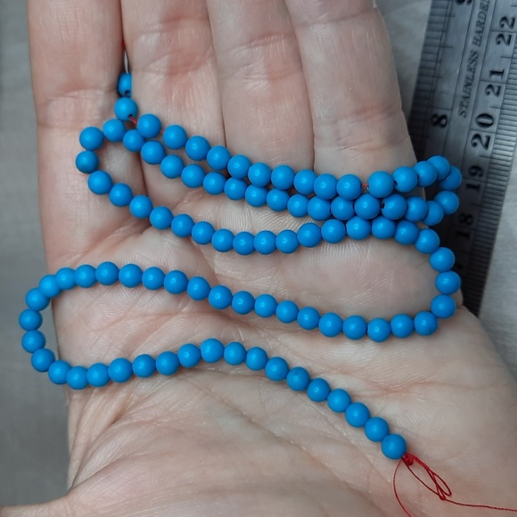Hand Crafted Other - 4mm ""Turquoise" Magnesite Stone 15-inch Strand #7